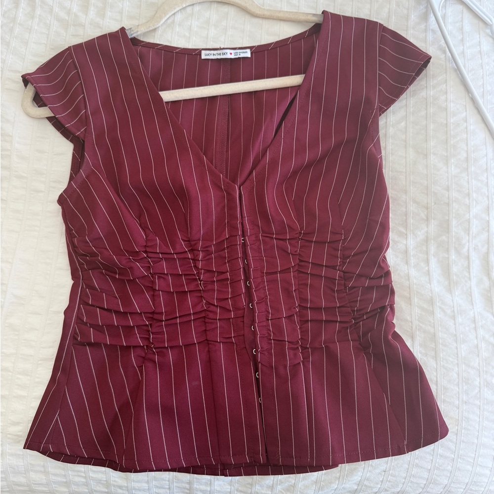 RED BLOUSE TOP